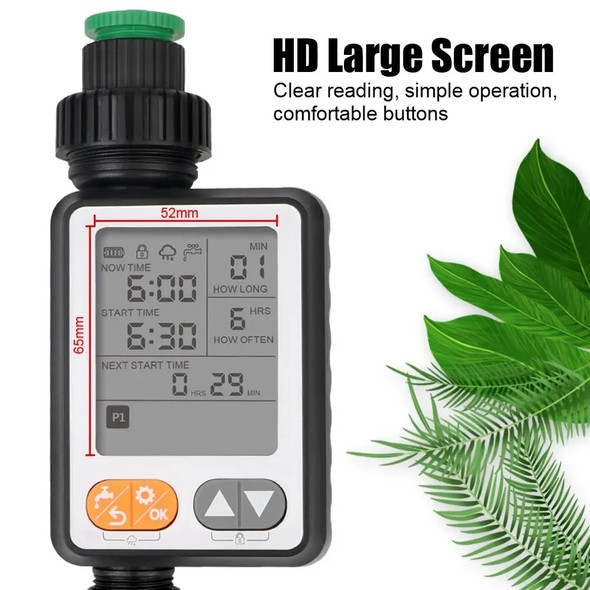 Waterproof Irrigation Controller Battery Operated Multiple Program Garden Watering Timer Rain Sensor Large Screen Automatic