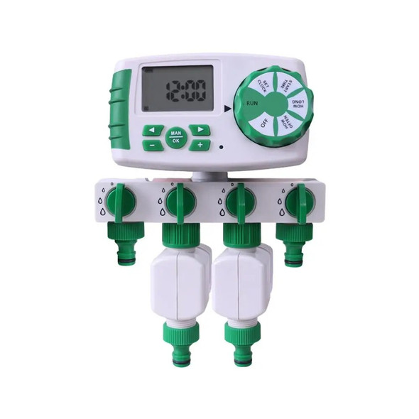 Yardeen Garden Automatic 4-Zone Irrigation Watering Timer System Controller with 2 Solenoid Valve Easy to Set for Your Garden