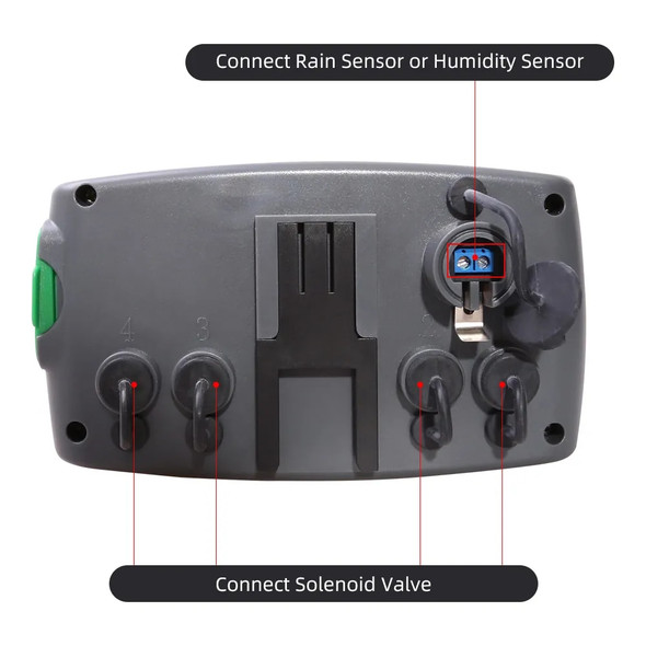 Aqualin Automatic 4-Zone Irrigation System Watering Timer Garden Water Timer Controller System with 2 Solenoid Valve #10204
