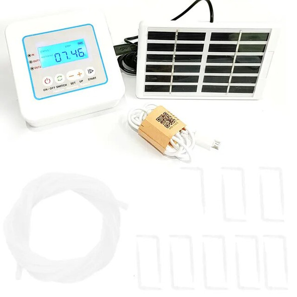 Digital LED Display Water Timer Intelligent Drip Irrigation Controller With Solar Panel For Automatic Garden Watering System