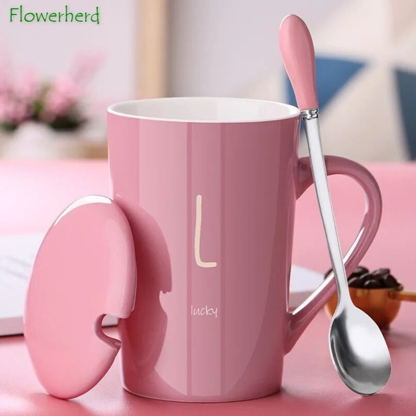 Creative Ceramic Coffee Mug with Lid Spoon Drinking Mug Home Milk Coffee Tea Mug Cup Drinkware Coffeeware Teaware