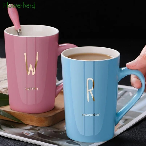 Creative Ceramic Coffee Mug with Lid Spoon Drinking Mug Home Milk Coffee Tea Mug Cup Drinkware Coffeeware Teaware
