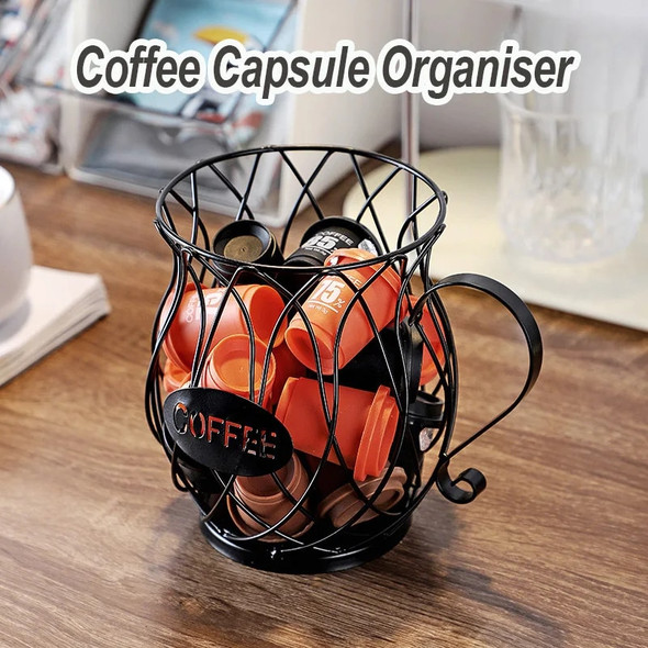 Metal Coffee Capsule Holder Vintage Coffeeware Teaware Storage Rack Basket for Nespresso Home Kitchen Fruit Basket Accessories Metal Coffee Capsule Holder Vintage Coffeeware Teaware Storage Rack Basket for Nespresso Home Kitchen Fruit Basket Accessories