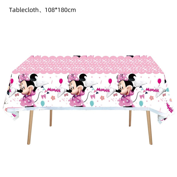 Mickey Mouse Birthday Party Supplies and Decorations Minnie Mouse Party Supplies Serves Tablecloth Disposable Tablecover