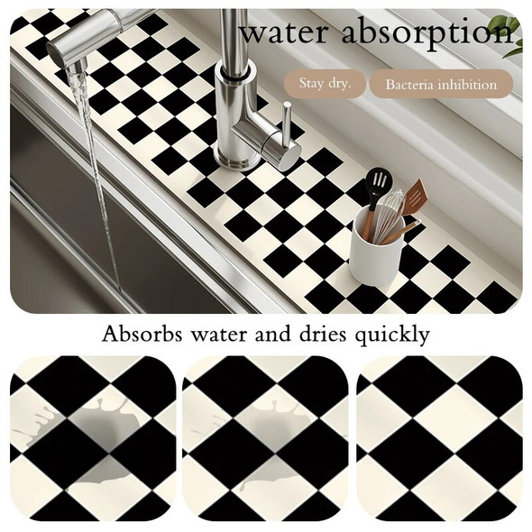 Sink Faucet Drain Pad Table Mat Absorbent Diatom Mud Toilet Pad Non-slip Anti-mildew Mat For Kitchen Countertop Dining