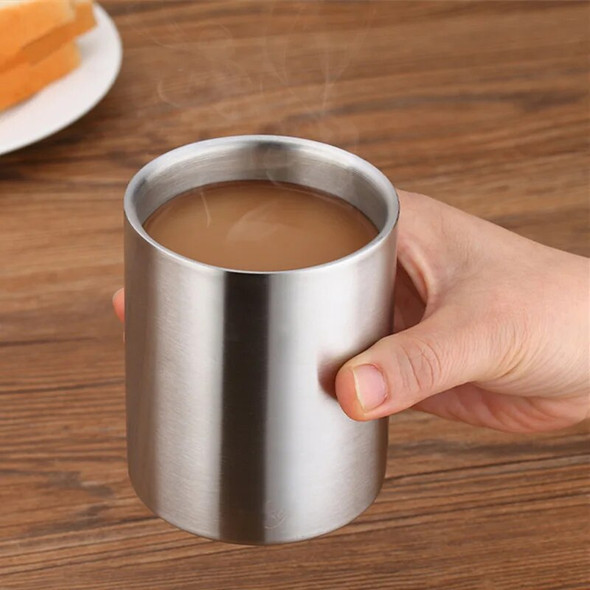 304 Stainless Steel Coffee Cup Double Wall Beer Mug Thickened Anti-scald Camping Metal Water Drinkware Kitchen Drinking Tools