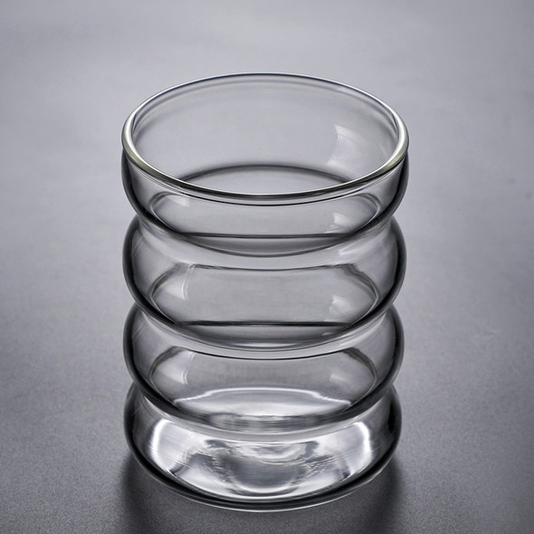 300ml Wave Shape Glass Cup Water Bottle Heat-resistant Beer Drinkware Tea Mug Coffee Juice Milk Tea Home Kitchen Supply