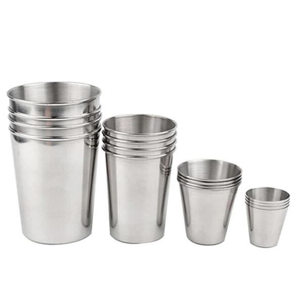 30/70/180/320ML Mini Glasses Stainless Steel Metal Beer Cup Wine Cups For Wine Portable Drinkware Set Kitchen Accessories 1PC