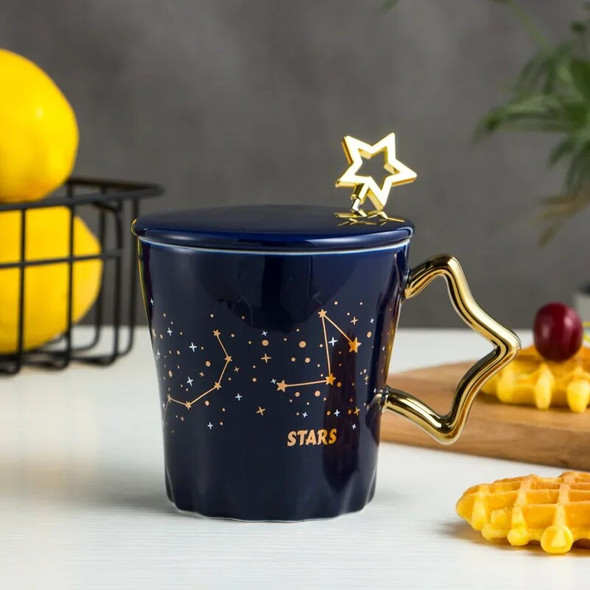 Creative Golden Star Coffee Cup Cute Mugs Cups and Mugs Drinkware Cup for Tea Christmas Mug Beer Couple Gift Go