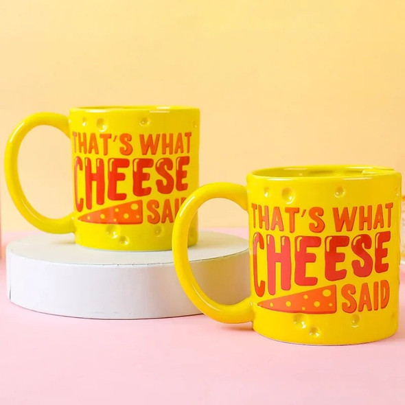 New 550ml Cheese Ceramic Cup Creative Cheese Cup Cheese Mug Biscuit Milk Coffee Mug Tea Cup Art Handmade Glass Office Drinkware