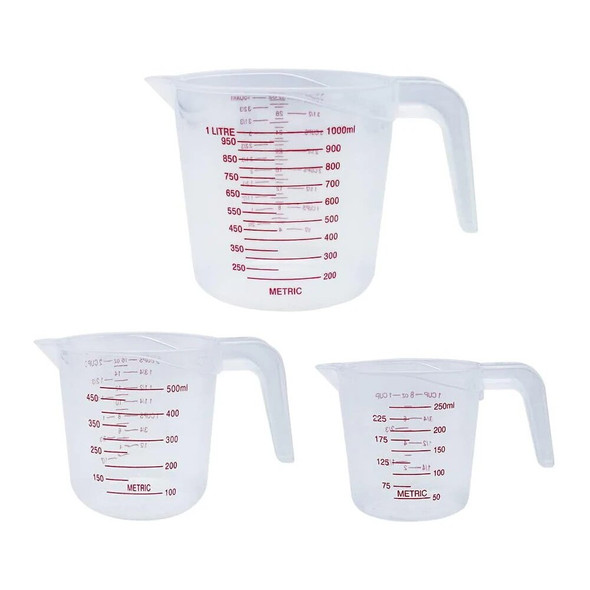 Measuring Cup 250ML 500ML 1000ML Dropshipping Sale Plastic Tip Mouth Jug Pour Spout Transparent Handle For Baking Kitchen Tool