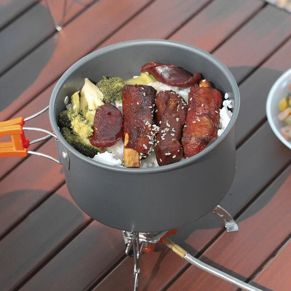 Ossayi Camping Cookware Kit Lightweight Aluminum Nonstick Boiler Outdoor Cooking Frying Pan Pots for Hiking Picnic BBQ Ossayi Camping Cookware Kit Lightweight Aluminum Nonstick Boiler Outdoor Cooking Frying Pan Pots for Hiking Picnic BBQ