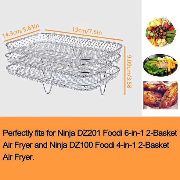 3 Tier Air Fryer Rack Dehydrator Rack Cookware Steamer Rack Cooking Baking Pot Stand Kitchen Gadget Baking Pan BBQ Grill Cooker