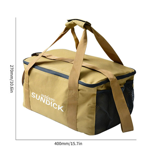 600D Oxford Cloth Picnic Bag Large Capacity Waterproof Outdoor Camping BBQ Picnic Cookware Holder Bag Travel Storage Pouch Bag