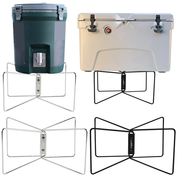 Ice Box Holder Stainless Steel Hiking Holder Support Portable Fridge Ice Box Stand for Camping Hiking BBQ Cooking Picnic Outdoor
