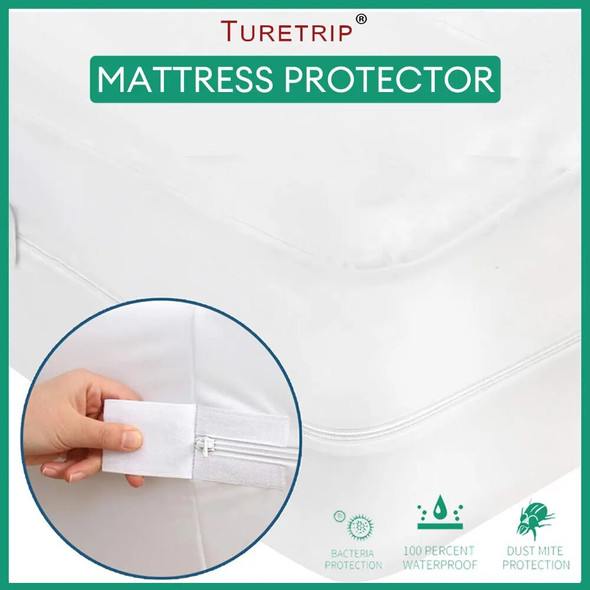 Zipper Waterproof Bed Cover Bed Bug Proof Mattress Protector Fully Foam Cover Queen