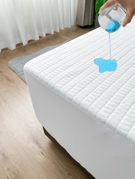 Mattress Protector Waterproof Fitted Sheet Soft Breathable Polyester Fiber Mattress Cover for Single Double King Queen Bed