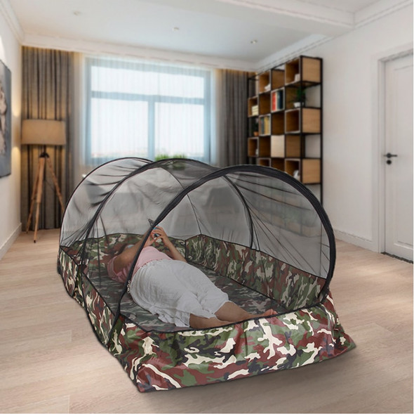 Camo bottom camping single person mosquito net, fully enclosed portable travel encrypted mosquito net，Portable mosquito nets