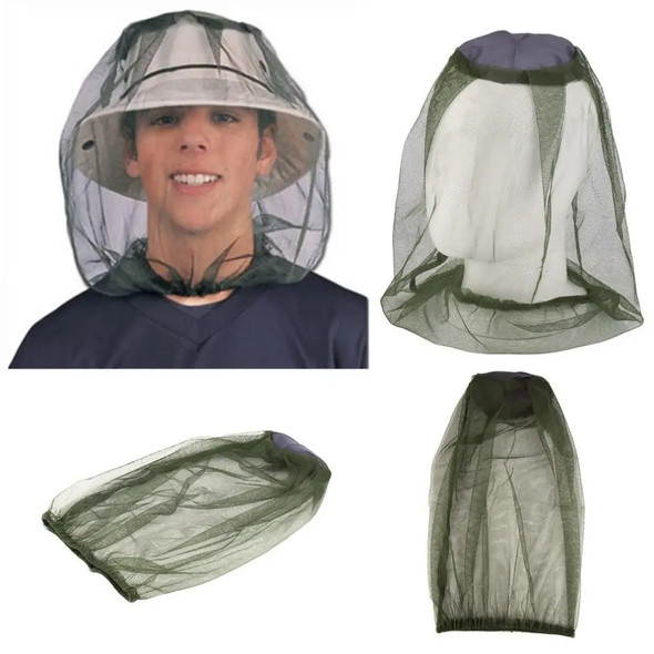 Mosquito Bee Insect Mesh Head Face Protector Outdoor Camping Fishing Hunting Net Hat Mask Caps Insect-proof Hat Net Cover