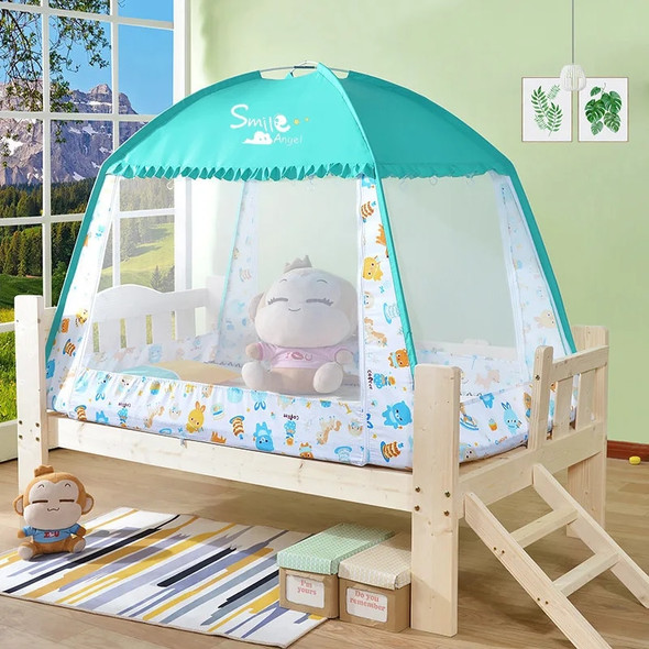 EGW Summer Mosquito Net Baby Bed Protect Net Easy Installation Anti-Mosquito 70*130*130 Safty Netting Anti-Fall Cartoon Yellow