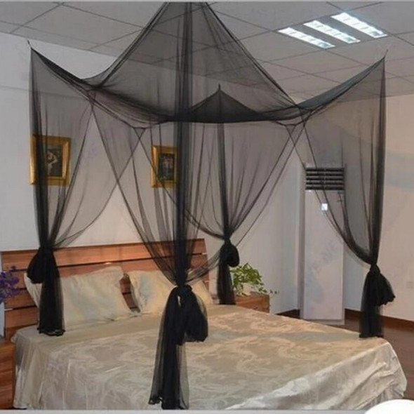 Square Mosquito Net For Double Bed Black Mesh Sexy Palace Four Doors For King Size Bed Outdoor Grace Canopy Prevent Insect.