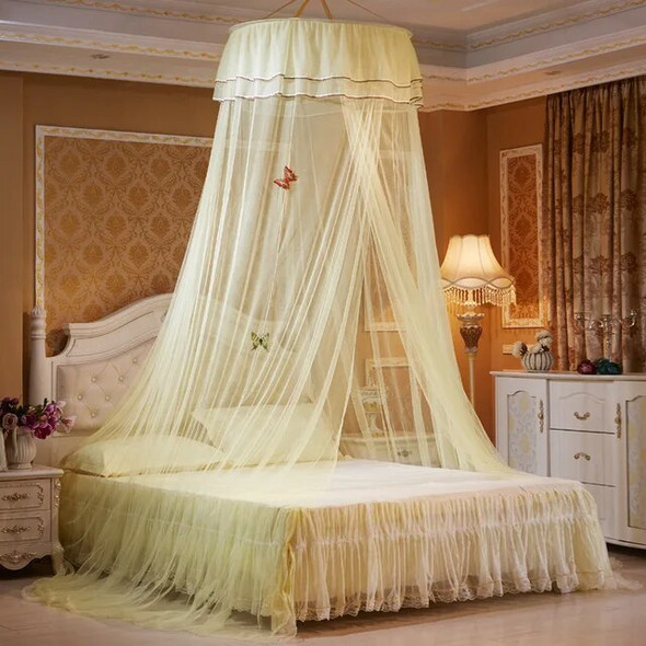 Round Ceiling Mosquito Net Princess Round With Butterfly Decoration Canopy Bed Curtain Netting For Bed Bedroom Dorm Room Decor