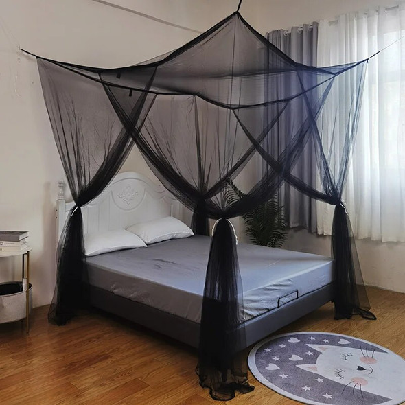 Fashionable Sexy Mosquito Net Palace Four Door Bedroom King/Queen Double Size Home Bed Prevent Insect mosquitoes Outdoor Square