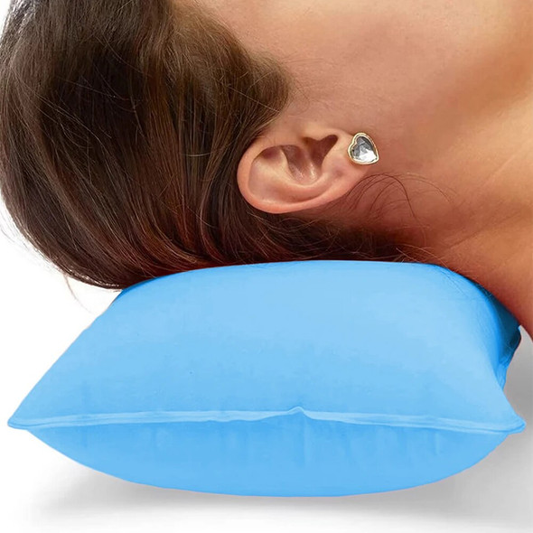 Portable Inflatable Travel Pillow Outdoor Camping Hiking Tent Home Office Sleep Flocked Fabric Pillow