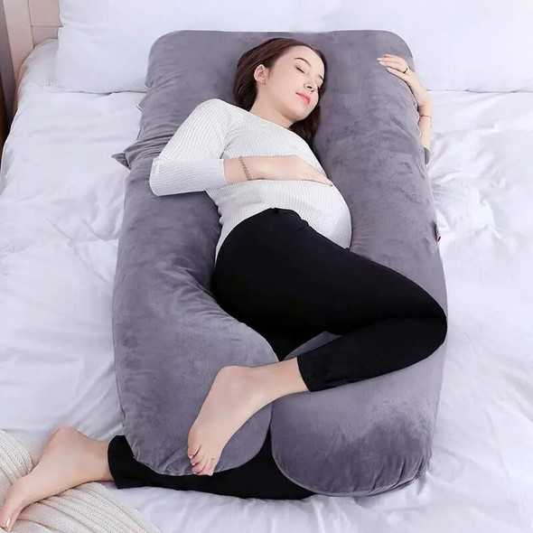 U Shape Maternity Body Pillow Pregnancy Body Pillow Soft Coral Fleece Pregnant Women Side Sleepers Bedding Relaxing Pillows