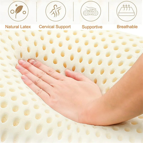 Dreamreal 100% Pure Natural Latex Pillow for Neck Pain Relieve Shoulder Sleep Orthopedic Pillows Cervical Health Care Pillow