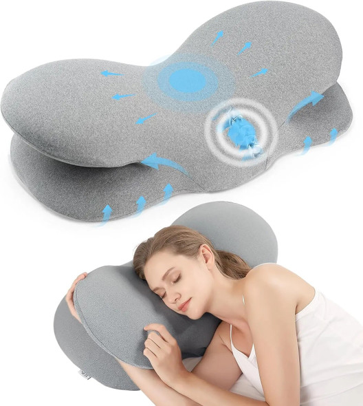 jiaao Cervical Pillow for Neck Pain Relief Ergonomic Orthopedic Neck Support Pillow for Side,Back and Stomach Sleepers