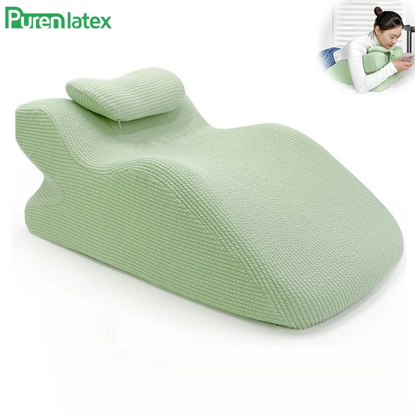 PurenLatex Stomach Sleeping Pillow Big Size Neck Pillow Release Pain Space Memory Foam Cushion Orthopedic Pillow