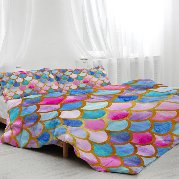 Semicircular Cloud Pattern Design Bedding Set Decorative 3 Pieces Duvet Cover with 2 Pillow Shams For Family Home Bed