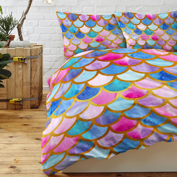 Semicircular Cloud Pattern Design Bedding Set Decorative 3 Pieces Duvet Cover with 2 Pillow Shams For Family Home Bed
