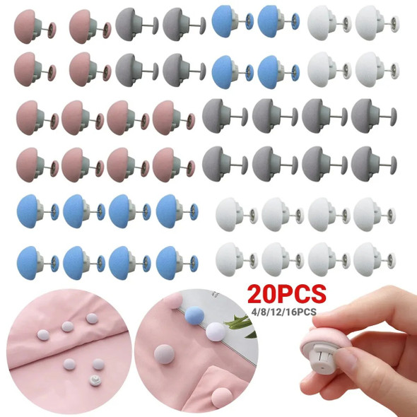 1-20PCS BedSheet Quilt Clip One Button Unlock Duvet Cover Fastener Clip Anti Slip Blanket Buckles Quilt Holder Fixator Grippers