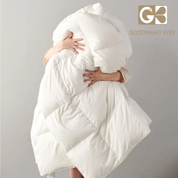 Goodnight Kiss 100% White Duck Down Comforter Lightweight Spring Autumn Blanket Quilt Soft Luxury Warm Winter Duvet Insert
