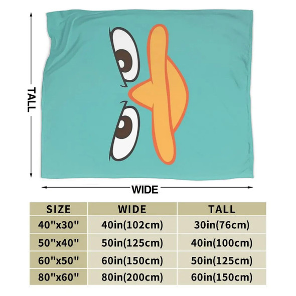Perry The Platypus Mask Blankets Soft Warm Flannel Throw Blanket Cover for Bed Living room Picnic Travel Home Couch