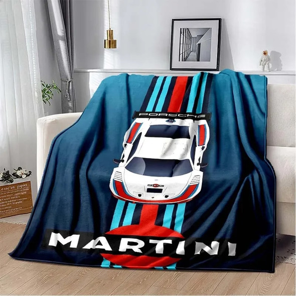 Martini Racing Team Soft Flannel Blanket Kid Warm and Fashionable Throw Blanket Bedroom Living Room Sofa Throw Blanket Boys Gift