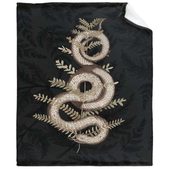 Trippy Snake Witchy Throw Blanket Black and White Floral Moon Snake Tarot Dark Aesthetic Nature Flower Blanket Home Decor Gifts