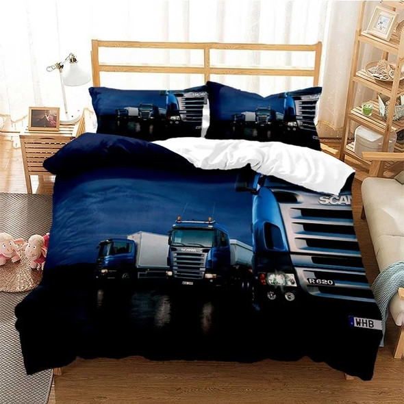 Scania Truck Duvet Cover Set 3D Print Soft Comforter Cover Microfiber Bedding Set Trendy Truck Quilt Cover for Room Decor 2/3Pcs