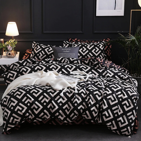 Luxury Black Bedding Comforter Set with Pillow Case SIngle Full Size Bed Linen Duvet Cover Set Queen/King Double Single Bed Luxury Black Bedding Comforter Set with Pillow Case SIngle Full Size Bed Linen Duvet Cover Set Queen/King Double Single Bed