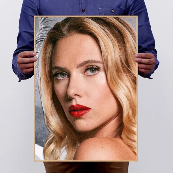 Sinert Scarlett J-Johan-Bsson Poster No Framed Kraft Club Bar Paper Vintage Poster Wall Art Painting Bedroom Study Stickers