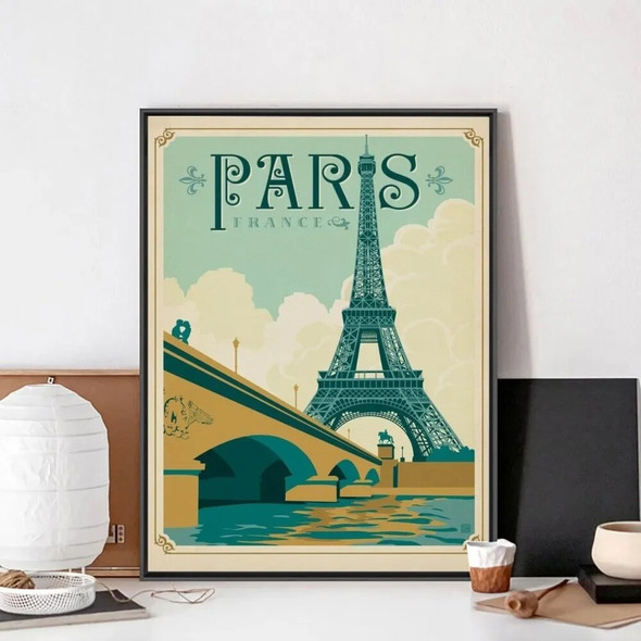Travel Cities Poster No Framed Kraft Club Bar Paper Vintage DIY Poster Wall Romm Art Painting Bedroom Study Stickers