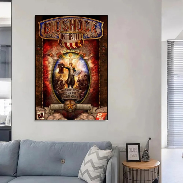 Bioshock Game Poster Rapture Game Poster Kraft Club Bar Paper Vintage Poster Wall Art Painting Bedroom Study Stickers