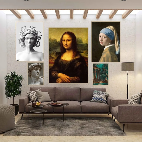 Great Art Aesthetic David Mona Lisa Poster Home Room Decor Aesthetic Art Wall Painting Stickers