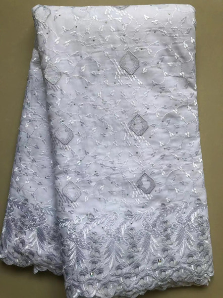 White Swiss Lace Fabric Embroidery Nigerian Cotton Fabric High Quality Swiss Voile Lace in Switzerland 5 Yards nigeria on Sale