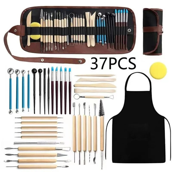 5-61Pcs Pottery Clay Sculpting Tools Pottery Carving Tool Kit With Carrying Case Bag For ceramics Supplies Polymer Sculpture Set