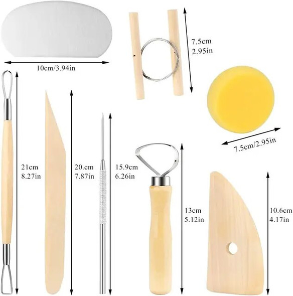Pottery Clay Sculpting 8-62Pcs Tools Set Kit Smoothing Wax Carving Ceramic Tools Polymer Shapers Modeling Carved Tool Sculpture