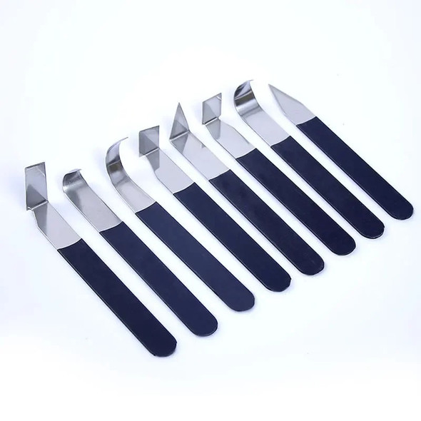 Stainless Steel Pottery Clay Ceramic Sculpting Tools Pottery Wax Clay Sculpture Carving Fettling Trimming Knife Tool 4/8Pcs