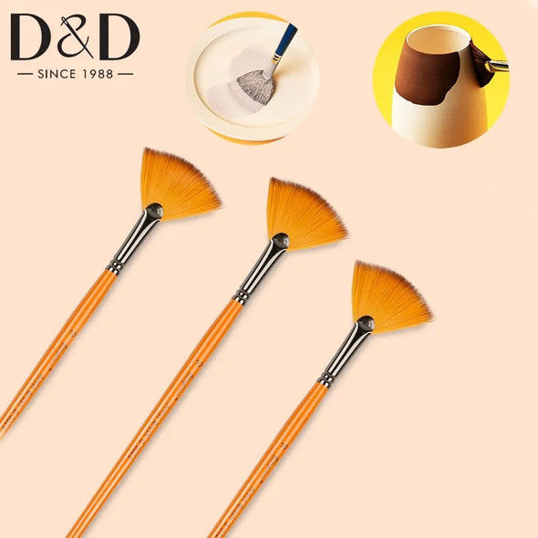 Pottery Soft Hair Fan-shaped Brush Good Water Absorption DIY Ceramic Large-area Coloring Brush Glaze Hydration Tool